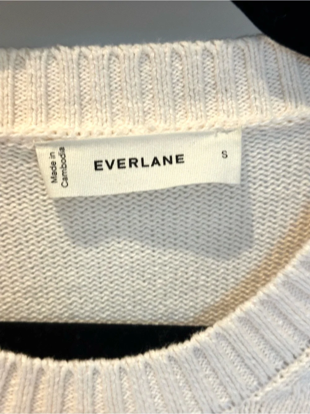 Everlane Cream Cotton boxy Crewneck Sweater Size Small
